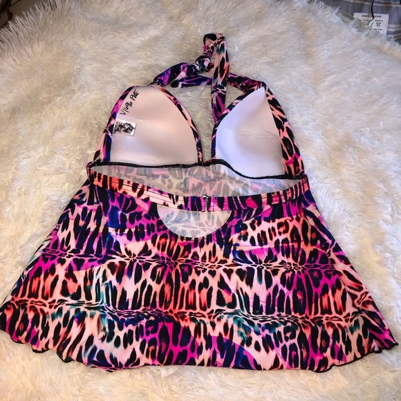 VENUS Hot Pink and Black Animal print Bikini a Tankini Swimwear size 4 NWOT - Picture 10 of 16